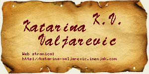 Katarina Valjarević vizit kartica